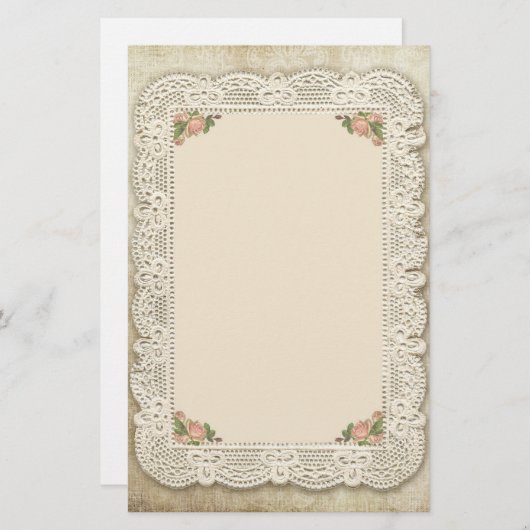  kant, Rozen en Damask Briefpapier (Voorkant / Achterkant)