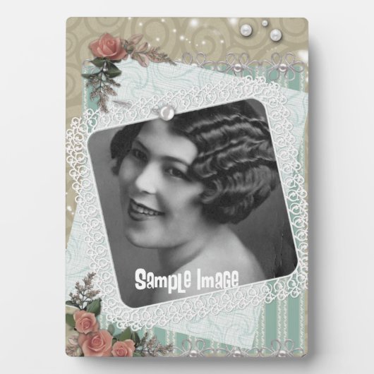  kant Rozen en parels Art Plaque Fotoplaat (voorkant)