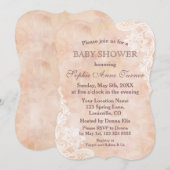  kant Rozen Oud papier Baby shower Uitnodigen Kaart (Voorkant / Achterkant)