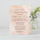  kant Rozen Oud papier Baby shower Uitnodigen Kaart (Staand voorkant)