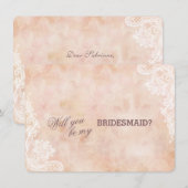 Kant Rozen Oud Papier Bruidsmeisje Kaart (Voorkant / Achterkant)