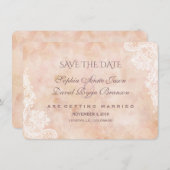  kant Rozen oud papier bruiloft opslaan van de dat Save The Date (Voorkant / Achterkant)