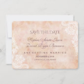 kant Rozen oud papier bruiloft opslaan van de dat Save The Date (Voorkant)