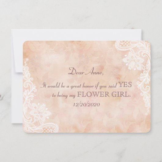 Kant Rozen Oude Papier Bloemenmeisje Bruiloft (Achterkant)