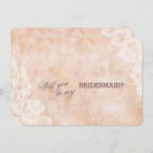 Kant Rozen Oude Papier Bruiloft Bruidsmeisje Kaart (Voorkant / Achterkant)