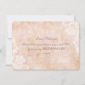 Kant Rozen Oude Papier Bruiloft Bruidsmeisje Kaart (Achterkant)