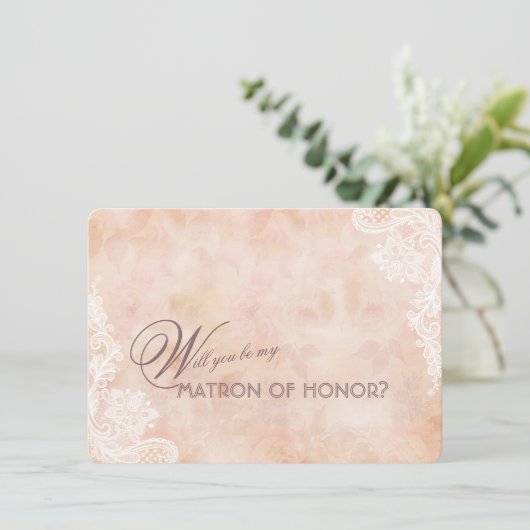 Kant Rozen Oude Papier Trouwmatron van Eer (Staand voorkant)