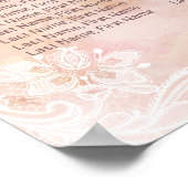 Kant Rozen Oude Papier Trouwstoel Grafiek Poster (Hoek)