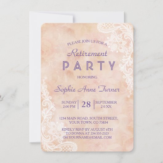  kant Rozen oude papieren pensioenfeest Kaart (Voorkant)