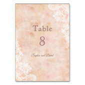 kant Rozen Oude papieren Trouwtafel Nummer Kaart (Voorkant)