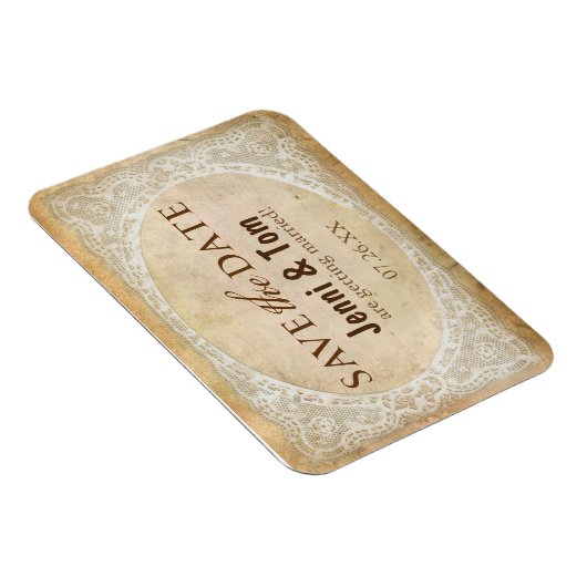 Kant Rustieke Bruiloft Save the Date Magnet Magneet (Rechterzijde)