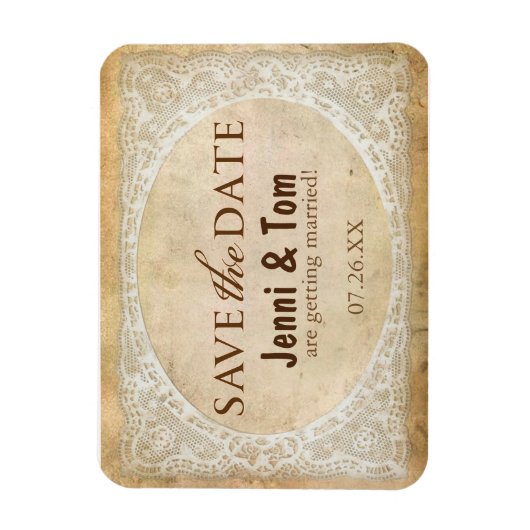  Kant Rustieke Bruiloft Save the Date Magnet Magneet (Verticaal)