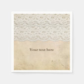  kant rustieke Romance bruiloft servetten (Voorkant)