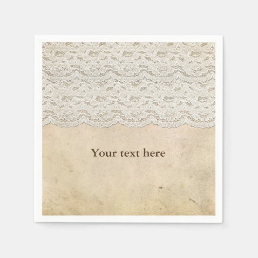  kant rustieke Romance bruiloft servetten (Voorkant)