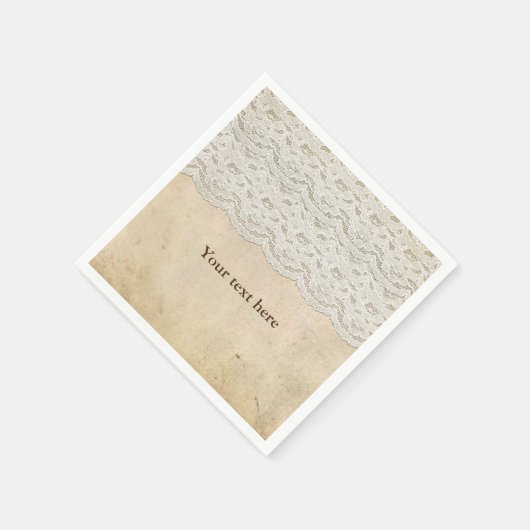 kant rustieke Romance bruiloft servetten (Hoek)