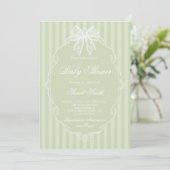 Kant Sage Groen Baby Borrel Kaart (Staand voorkant)