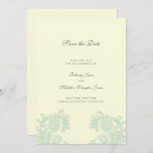  kant Save the Date Kaart (Voorkant / Achterkant)