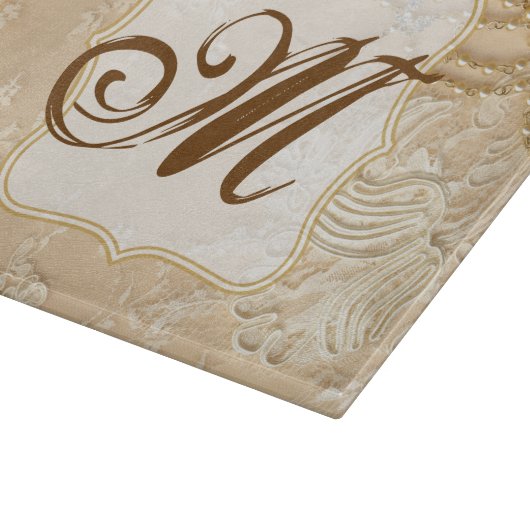  kant sieraden Monogram Glas Snijplank (Hoek)