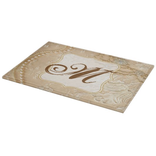 kant sieraden Monogram Glas Snijplank (Hoek)