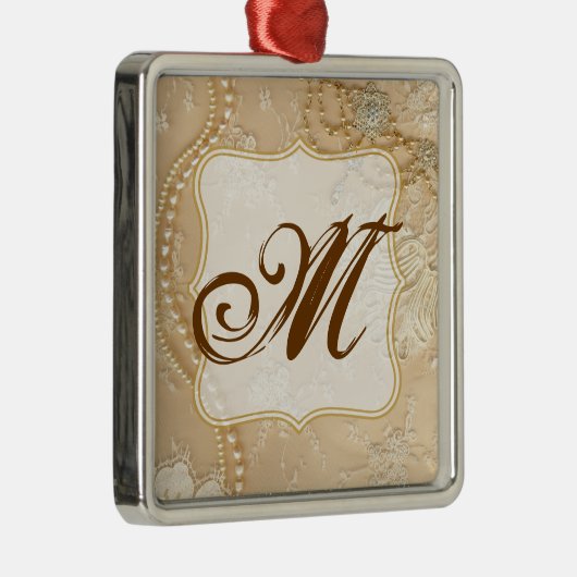  kant sieraden Monogram Initiaal Ornament (Rechts)
