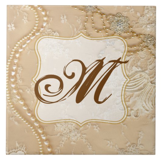 kant sieraden Victori Monogram Display Tegel Tegeltje (Voorkant)