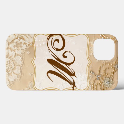 Kant Sieraden Victoriaans Monogram IPAD Case (Achterkant (horizontaal))