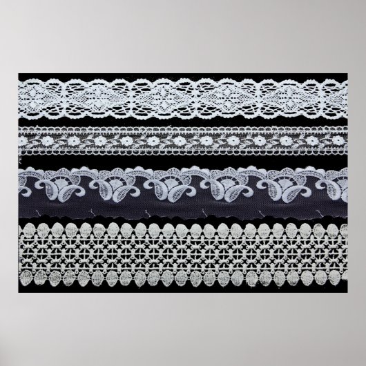  kant, sierbloemen (echte kant) poster (Voorkant)