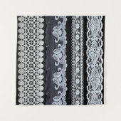  kant, sierbloemen (echte kant) wandkleed (Voorkant (horizontaal))