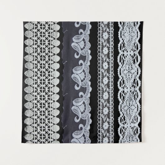  kant, sierbloemen (echte kant) wandkleed (Voorkant (horizontaal))