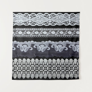  kant, sierbloemen (echte kant) wandkleed