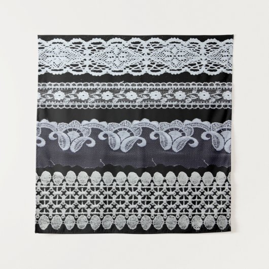  kant, sierbloemen (echte kant) wandkleed (Voorkant)