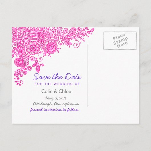  kant - Sla de datum op Aankondigingskaart (Achterkant)