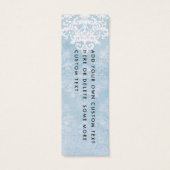  kant stencil damask blauw prijs hang label mini visitekaartjes (Achterkant)