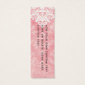  kant stencil damask roze prijs hang label mini visitekaartjes (Achterkant)