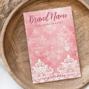  kant stencil damast roze oorbel kaart