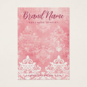 kant stencil damast roze oorbel kaart (Voorkant)