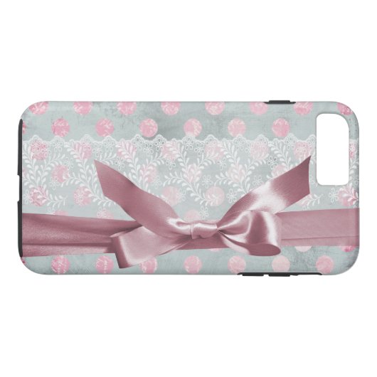  kant, stippen en lint Case-Mate iPhone case (Achterkant (Horizontaal))