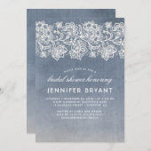 Kant Stoffig Blauw Vrijgezellenfeest Kaart (Voorkant / Achterkant)