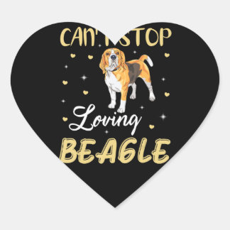 Kant stoppen met houden van Beagle Dog Happy Dog m Hart Sticker