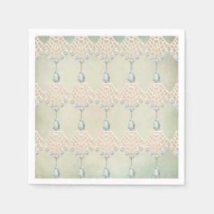 Kant teal hanger juweel victoriaans elegant servet