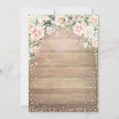 Kant, Tiara, Lichten, Houten Roze Rozen Quinceañer Kaart (Achterkant)