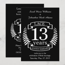 Kant Traditionele trouwdag 13 jaar Kaart