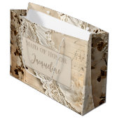 kant Trim Maid of Honor gepersonaliseerd Groot Cadeauzakje (Voorkant Gekanteld)