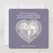 Kant trouwdag hart 13 jaar feest uitnodigingen (Voorkant)