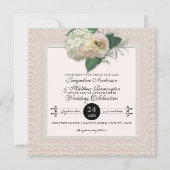  Kant Typografie Franse Bloemen Pioen Kaart (Voorkant)