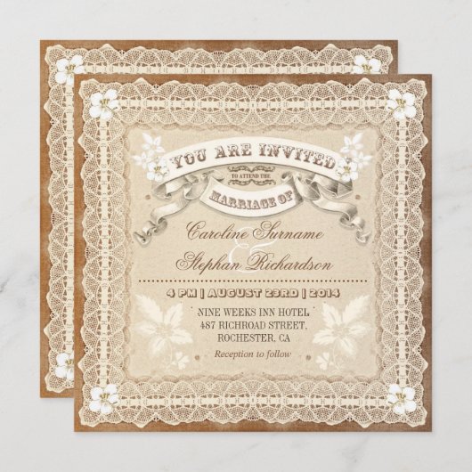 kant typografische bruiloft uitnodigingen (Voorkant / Achterkant)