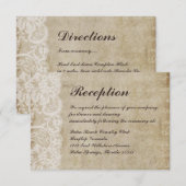 Kant uit vroeger tijden Huwelijksontvangstkaart in Informatiekaartje (Voorkant / Achterkant)