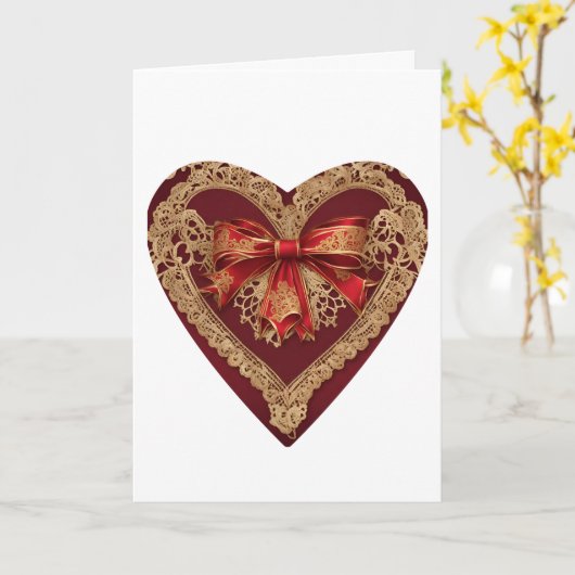 Kant Valentijnsdag Hartkaart van Vintage Kaart (Gele Bloem)