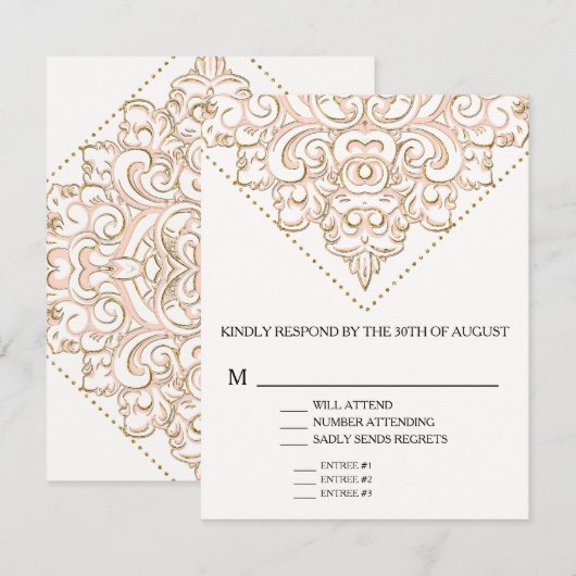 Kant van de Keus van het Menu van RSVP w het (Voorkant / Achterkant)