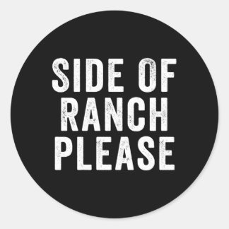 Kant van Ranch alsjeblieft Ronde Sticker